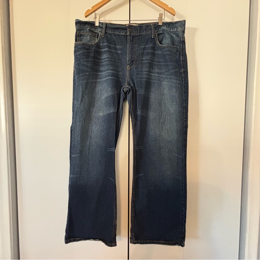 Aeropostale Men’s Bootcut Jeans 38x32 Dark Blue Wash